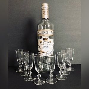 8 VTG Cordial/shot Stemmed Leadfree crystal glasses set of 8